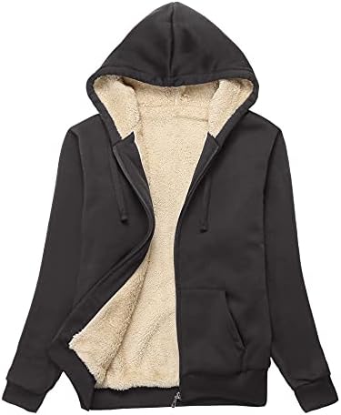 JACKETOWN Zip Up Hoodies for Women Warm Fall Winter Fleece Jacket Casual Hooded Sweatshirts Thick Sherpa Lined