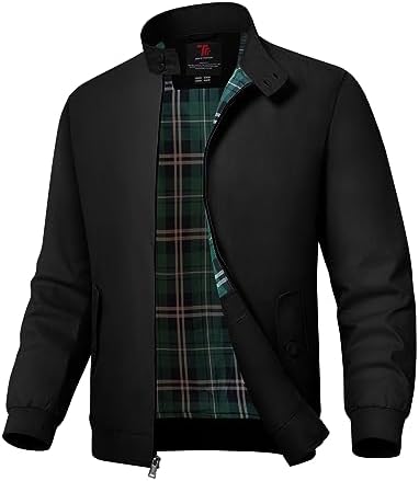 Rdruko Men’s Bomber Jacket Cotton Windbreaker Lightweight Full Zip Casual Fashion Coat