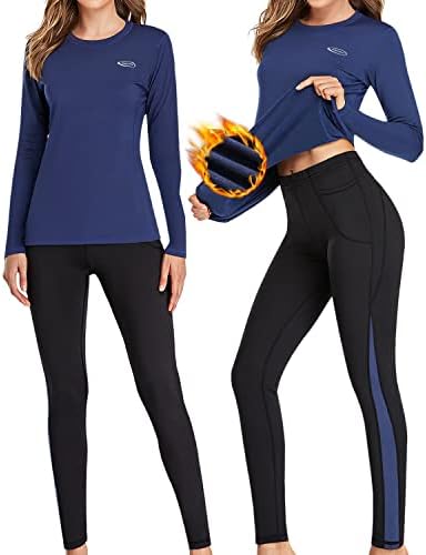 HiZiTi Thermal Underwear for Women Long Johns Set with Fleece Lined Base Layer Suits