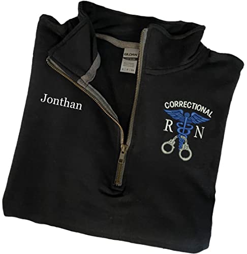 Personalized Correctional Nurse Jacket Pullover with Quarter Zipper | Sew Perfect Design Co.