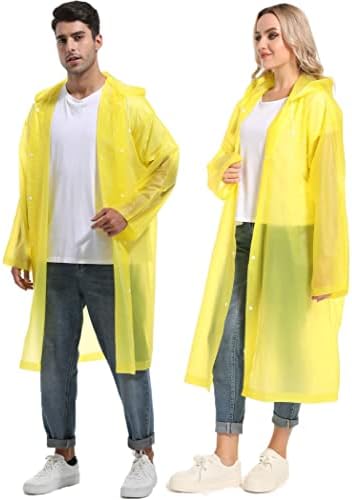 HOOMBOOM Rain Ponchos for Adults Reusable Raincoats Hooded for Women Men Survival Heavy Duty Military Impermeable 2 Packs Rain Coat