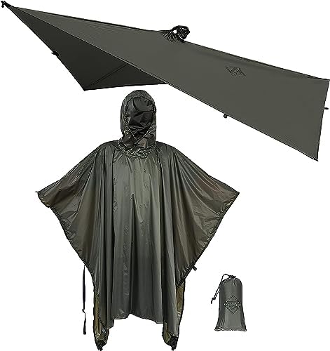 onewind Ultralight Silnylon Poncho Tarp Shelter Rain Jacket with Hood