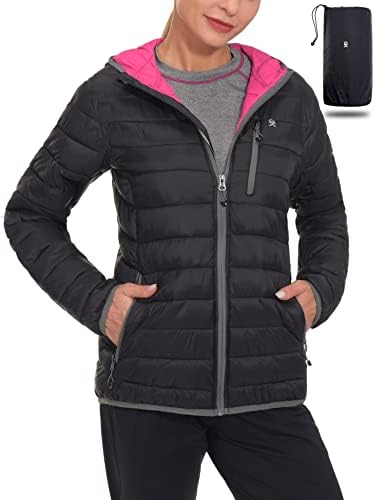 Little Donkey Andy Women’s Packable Lightweight Puffer Jacket Hooded Windproof Winter Coat with Recycled Insulation
