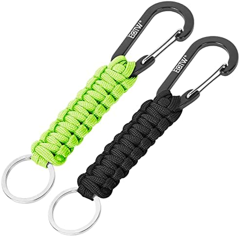 EOTW Carabiner Keychain,Small Carabiner Clip with Paracord Keychain Aluminum Clip D Ring for Camping, Hiking, Fishing, Or As A Key Organizer