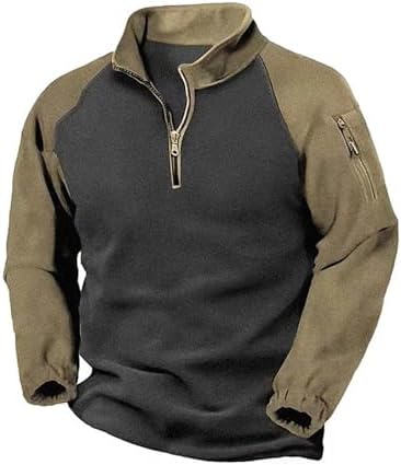 aihihe Men’s Corduroy Long Sleeve Button Collar Sweatshirts Big and Tall Casual Pullover Lightweight Outdoor Tactical Tops