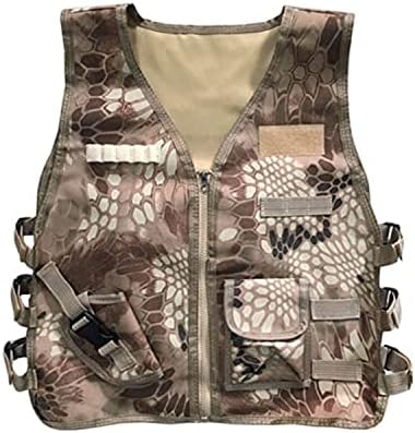 Xximuim Kids Tactical Vest,45CM Adjustable Nylon Children Outdoor Game Vest t with Multiple Pouches for Playing Game CS