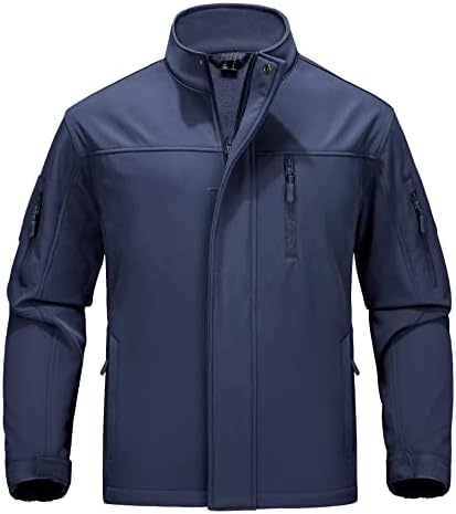 MAGCOMSEN Men’s Tactical Jacket Water Resistant 6 Pockets Softshell Fleece Lining Hiking Winter Jacket Windbreaker Outwear