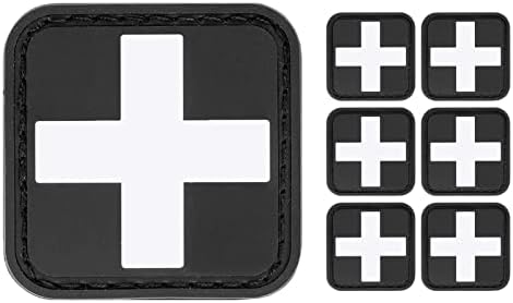 LIVANS Medic Red Cross Patch, First Aid Morable Patch Perfect for Tactical IFAK, EMT Trauma Pouch 1.5-2 Inch 3D High Relief Patch Nurse Doctor Emergency Logo PVC Rubber Bundle 6 Pieces