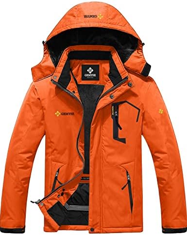 GEMYSE Men’s Mountain Waterproof Ski Snow Jacket Winter Windproof Rain Jacket (Black,Medium)