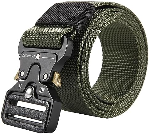 KingMoore Men’s Tactical Belt Heavy Duty Webbing Belt Adjustable Military Style Nylon Belts