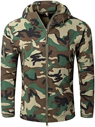 KQTFT Men’s Tactical Softshell Jacket Waterproof Fleece Hooded Hunting Coat