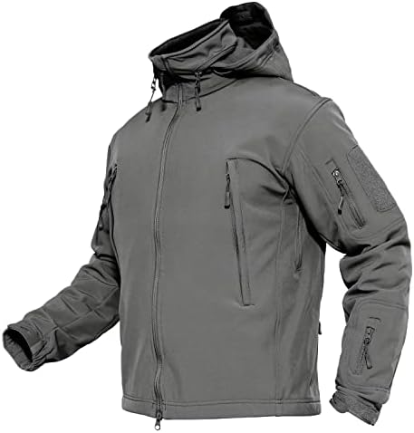 MAGCOMSEN Men’s Tactical Jacket Winter Snow Ski Jacket Water Resistant Softshell Fleece Lined Winter Coats Multi-Pockets