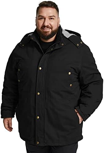 Soularge Men’s Big and Tall Military Winter Warm Sherpa Lined Parka Jacket with Hood