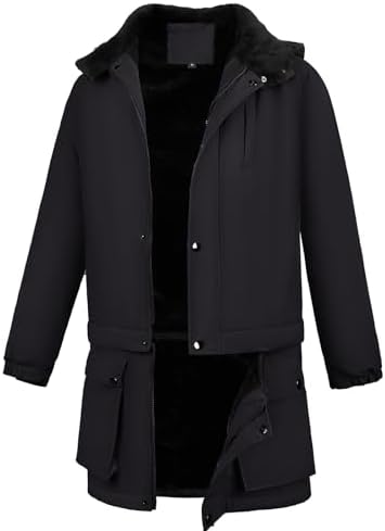 LBL Leading the Better Life Mens Winter Coats Full Zip Fleece Lined Coats Windbreaker Jackets with hood