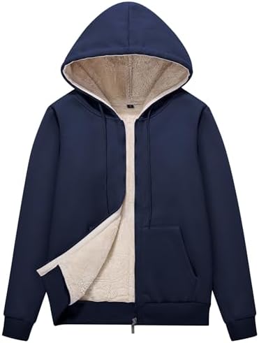 PEHMEA Women’s Full Zip Fleece Hoodie Warm Sherpa Lined Sweatshirt Winter Jackets with Pockets