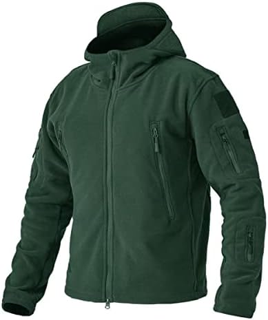 BIYLACLESEN Men’s Tactical Jackets Softshell Fleece Hoodie Full Zip up Jackets Coats Polar Fleece Jacket