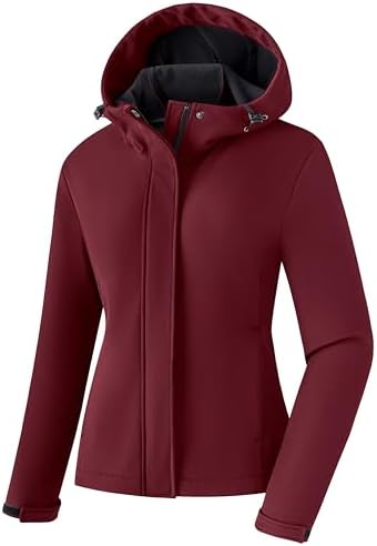 wantdo Women’s Soft Shell Jackets Fleece Jackets Rain Waterproof Jacket With Hood