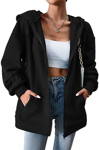 KINGDOLA Womens Zip Up Hoodie With Pockets Sweat Jackets Fall Winter Fleece Clothes,Year-Round Comfort and Style