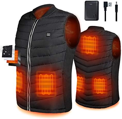 Srivb Heated Vest, USB Charging Heating Vest for Men Women Washable Body Warmer with Battery Pack for Outdoor Camping