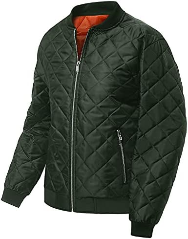 EKLENTSON Mens Bomber Jacket Fall Winter Casual Warm Thicken Pilot Padded Coats with Zip Pockets