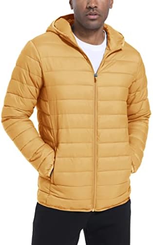 TACVASEN Men’s Hooded Puffer Water-Repellent Down Alternative Jacket Insulated Lightweight Windbreaker Quilted Coat