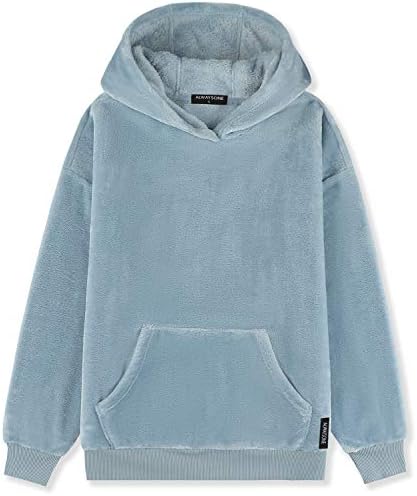 ALWAYSONE Women’s Oversize Sweatshirt Soft Sherpa Pullover Fluffy Coat with Pocket Double Fuzzy Fleece Hoodie Size S-2XL