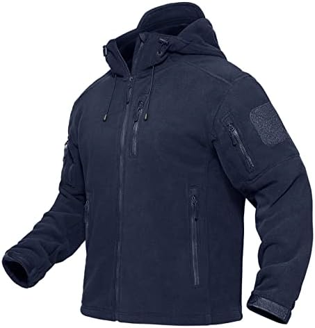 TACVASEN Men’s Tactical Jackets with Hood Winter Fleece Hiking Hunting Coats Multi Pockets