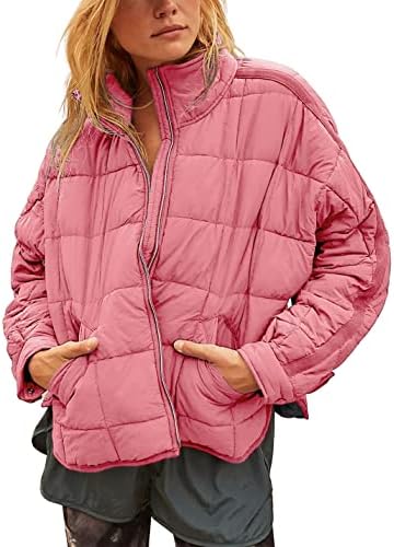 Watashi Women’s Packable Puffer Jacket Long Sleeve Full Zip Lightweight Quilted Coat
