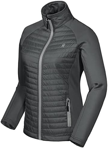 Little Donkey Andy Women’s Insulated Hiking Jacket, Thermal Running Hybrid Jacket, Lightweight Breathable and Warm
