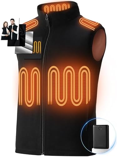 burngogo Heated Vest for Men Women with battery pack included, 3 Heating Levels 6 Heating Zones, heated jackets for men women