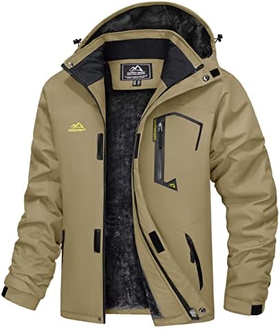 MAGCOMSEN Men’s Winter Coats Waterproof Ski Snow Jacket Warm Fleece Jacket Parka Raincoats With Multi-Pockets