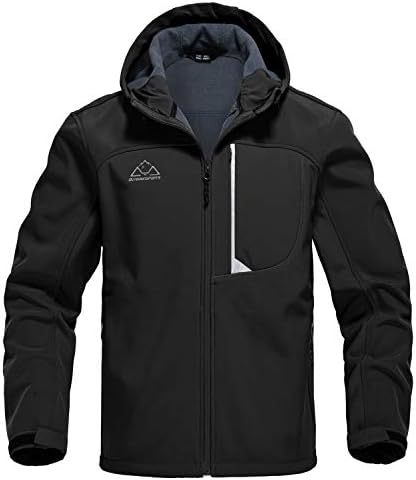Rdruko Men’s Outdoor Softshell Jacket Fleece Lined Waterproof Lightweight Hiking Hooded Jacket
