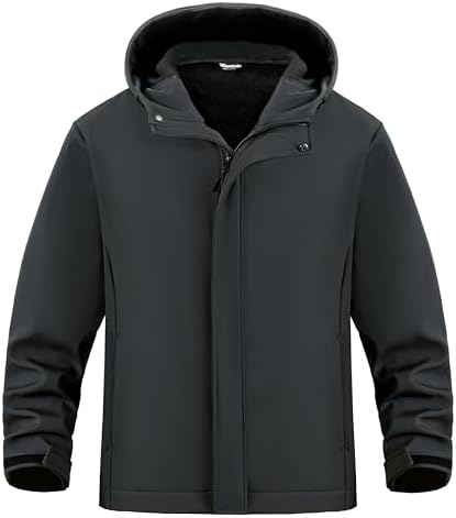 wantdo Men’s Soft Shell Jackets Warm Fleece Jacket Windbreaker Rain Jacket