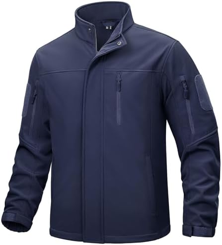 TACVASEN Men’s Tactical Jackets Water Resistant Softshell Jacket Fleece Lined Hiking Training Coat
