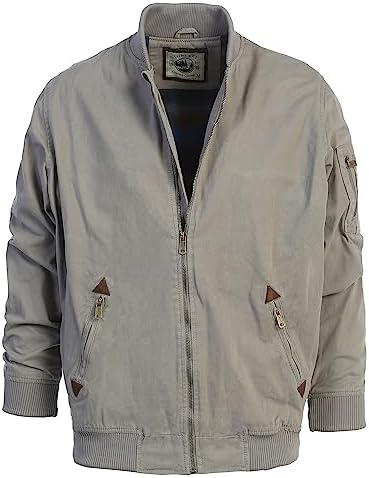 Gioberti Men’s 100% Cotton Sportwear Full Zipper Twill Bomber Jacket