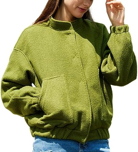 XWEAIJ Women’s Fall 2023 Fashion Jacket Oversized Coat Long Sleeve Button Down Lightweight Varsity Jacket With lining