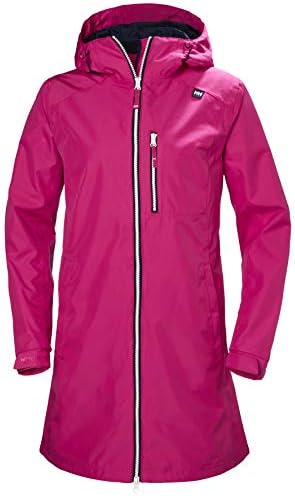 Helly-Hansen Women’s Long Belfast Waterproof Windproof Breathable Raincoat Jacket with Hood, 181 Dragon Fruit, 3X-Large