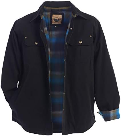 Gioberti Men’s 100% Cotton Brushed and Soft Twill Shirt Jacket with Flannel Lining