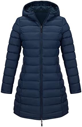 Bellivera Women Puffer Jacket Reversible Spring and Winter Fashion Warm Quilted Long Hooded Padded Bubble Coat