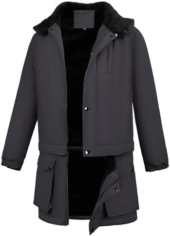 LBL Leading the Better Life Mens Winter Coats Full Zip Fleece Lined Coats Windbreaker Jackets with hood