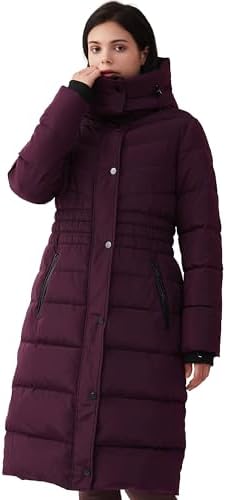 IKAZZ Women’s Winter Coats, Thickened Warm Insulated Vegan Down Long Parka Jacket with Hood