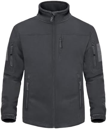 MAGNIVIT Men’s Full Zip Tactical Fleece Jacket Fall Winter Windproof Soft Polar Coats with 5 Zip Pockets