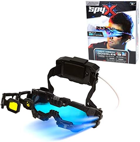 SpyX / Night Mission Goggles – Spy Kids Goggles Toy + LED Light Beams + Flip Out Scope. Adjustable Spy Lens/Glasses/Eyewear Toy Gadget for Junior Secret Agent Role Play in The Dark