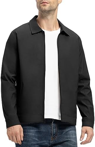 Rdruko Men’s Lightweight Jackets Windbreaker Light Bomber Jacket Golf Jackets For Men Casual Work Coat