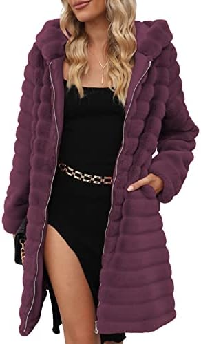 Bellivera Womens Leopard Print Fleece Coat, Spring and Winter Fashion Fuzzy Jacket Faux Fur Fluffy Cardigan Overcoat