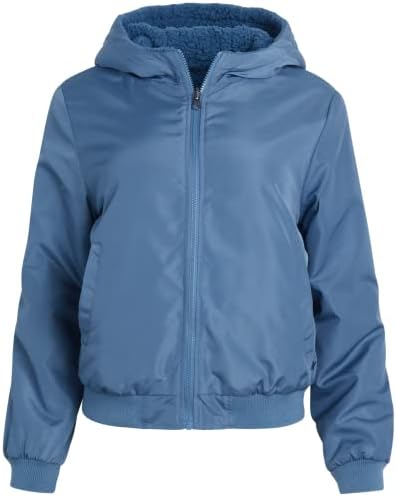 Hurley Women’s Jacket – Reversible Teddy Sherpa Bomber Jacket – Lightweight Windbreaker Coat for Women (S-XL)