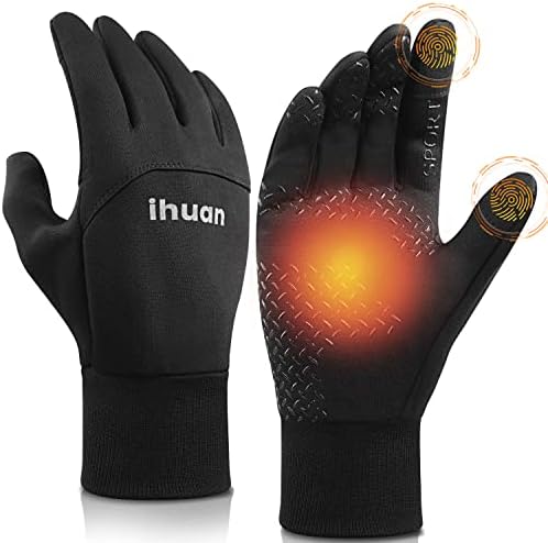 ihuan Winter Gloves for Men Women – Waterproof Warm Glove for Cold Weather, Thermal Gloves Touch Screen Finger for Running