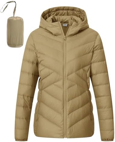 TBMPOY Women’s Packable Lightweight Puffer Jacket Waterproof Quilted Winter Down Jackets Hooded Warm Coat