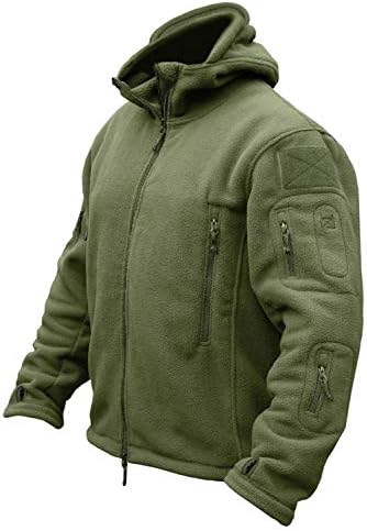 CRYSULLY Men’s Military Tactical Sport Warm Fleece Hooded Outdoor Adventure Jacket Coats