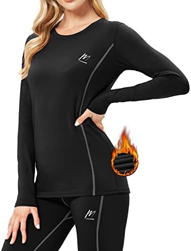 MeetHoo Thermal Underwear for Women, Winter Warm Base Layer Compression Set Fleece Lined Long Johns